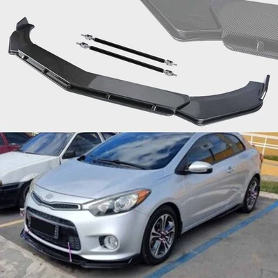 Carbon Fiber Front Bumper Lip Spoiler Splitter Diffuser For Kia	Forte EX LX SX - Image 1 of 4
