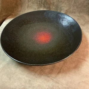 Frascos Tourron hechos en Francia porcelana negro rojo esmalte moteado cuenco más grande - Imagen 1 de 5