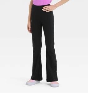 Girls' Flare Leggings - Cat & Jack™ Black XL: High Rise, Elastic Waist, Jersey - Picture 1 of 1