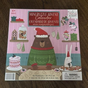 Aldi Christmas Holiday 12 Days Advent Calendar Mini Puzzles Fun Family Activity - Picture 1 of 4