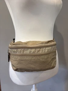 LeSportsac Beige Nylon Double Zipper Waist Belt Fanny Pack Pouch Travel Bag - Picture 1 of 5