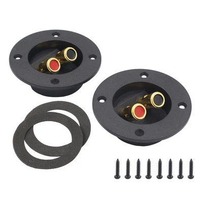 2-Way Speaker Box Terminal Cup Round Spring Loaded Connector for Subwoofer - Image 1 of 4
