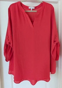 Chaus New York Tunika Bluse 3/4 Arm koralle rouge rot orange Gr. 3XL XXXL - Bild 1 von 10