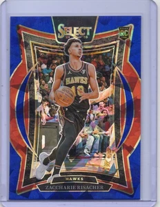 2024-25 Panini Select - Zaccharie Risacher RC Blue Cracked Ice Prizm Concourse  - Picture 1 of 2