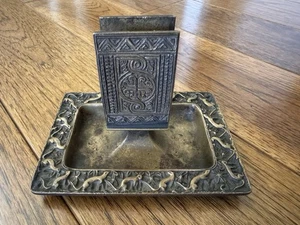1900's TIFFANY STUDIOS NEW YORK VENETIAN PATTERN MATCH BOX HOLDRE & ASHTRAY 1684 - Picture 1 of 11