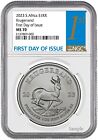2023 South Africa 1oz Silver Krugerrand NGC MS70 First Day Issue