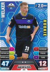 topps MATCH ATTAX 2014/2015 Tim Welker SC Paderborn 07 Bundesliga No. 525
