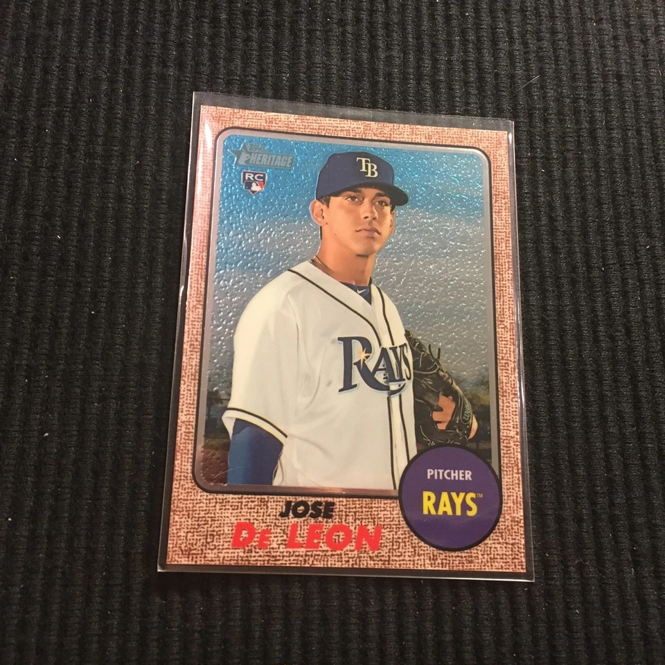 2017 TOPPS HERITAGE HIGH #642 JOSE DE LEON CHROME #579/999  TAMPA BAY RAYS - Image 1 of 1