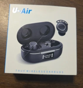 U-Air True Wireless Earbuds Black With Case Accessories New In Box - Zdjęcie 1 z 5