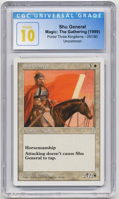 Graded Shu General CGC 10 PRISTINE Portal Three Kingdoms P3K English MTG Magic! - Image 1 of 2
