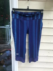 Under Armour SIZE M Blue Printed Capri Training Tight 1248730 540 - Picture 1 of 5