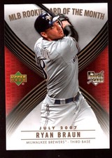 RYAN BRAUN MINT MILWAUKEE BREWERS ROOKIE  4  SP 2007 UPPER DECK UD MLB ROM B6