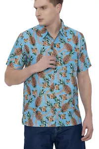 HAPPY BAY Men's Hawaiian Shirts Short Sleeve Button Down Shirt Men's Hawaii - Picture 1 of 3
