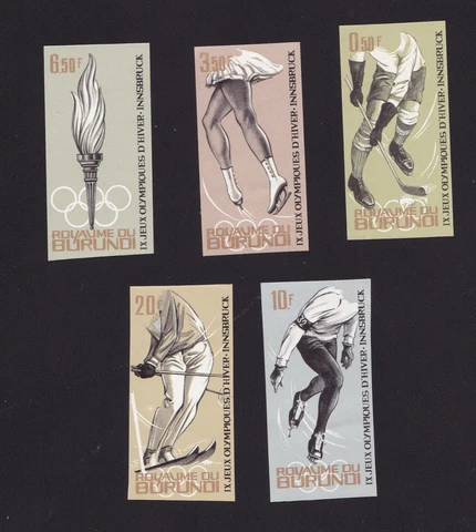 Old 1964 Burundi imperf Olympics Sports Stamp lot MNH Cover