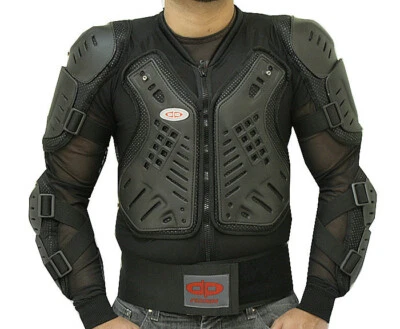 Motorcycle Racing Riding Full Body Armor Spine Protection Jacket w/ GP Armor Bla - Image 1 of 4
