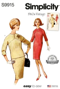 Camicetta gonna abito Simplicity 9915 Misses vintage anni 60 tg 8-16 modello cucito - Foto 1 di 3