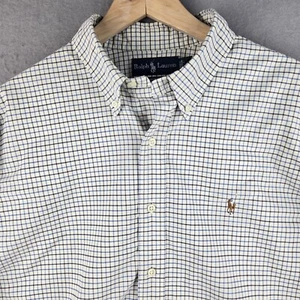 Camisa Ralph Lauren Para Hombres XL Calce Personalizado Azul Cuadros Guinga Abotonada Carrera - Imagen 1 de 17