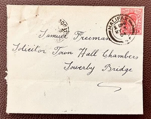 1904 KEVII Cover to Freeman, Solicitor, Town Hall Chambers, Sowerby Bridge - Picture 1 of 2
