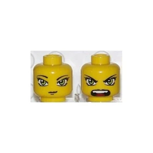 LEGO - Minifig, Head Female Green Eyes w/ Slight Smirk / Open Mouth - Picture 1 of 1