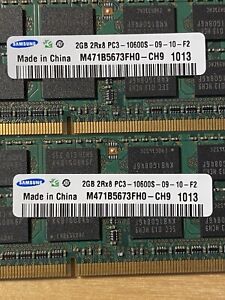 Samsung 2X2GB RAM 2Rx8 PC3-10600 (PN M471B5673FH0-CH9)