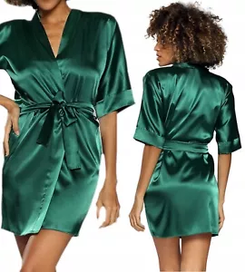 DKaren 90 Morgenmantel SCHLAFROCK Morgenrock Bademantel Nachtwäsche Satin S-XXL - Bild 1 von 6