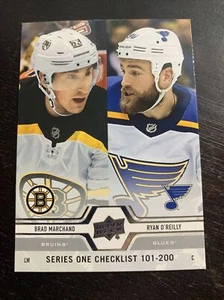 2019-20 UD series one hockey Checklist Brad Marchand Ryan O'Reilly # C200 - Picture 1 of 2