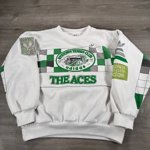 Vintage 90s Adidas Tennis Crewneck Sweatshirt The Aces Ryetown Club AOP - Picture 1 of 11