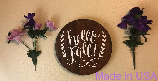 Letrero de madera Hello Fall, decoración de madera de otoño, percha de puerta de madera de otoño, letreros de caída para F Foto 1 de 4
