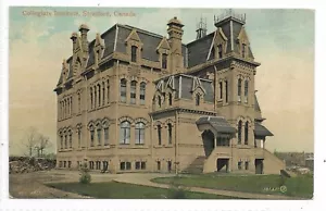 Stratford Ontario Postcard Perth County Collegiate Institute Street View Unused - Bild 1 von 2