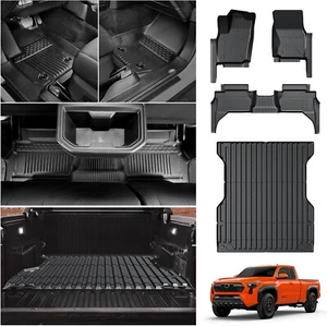 Floor Mats and Trunk Bed Mat for 2024 Toyota Tacoma Double Cab 5FT TPE 1381 - Picture 1 of 6