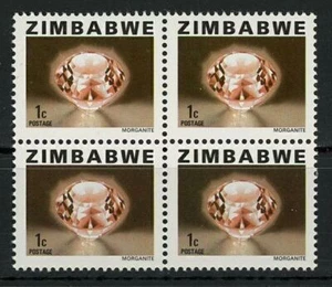 Zimbabwe Morganite Crystals Block of 4 Stamps MNH - Picture 1 of 1