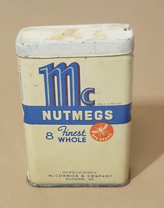 seltene 1940er McCormick MC Bienenmarke NUTMEGS Vintage Gewürzdose Baltimore MD - Bild 1 von 5