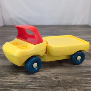 Vintage 1985 Little Tikes Toddle Tots Yellow Flat Bed Truck Kids Toy 80's - Picture 1 of 11