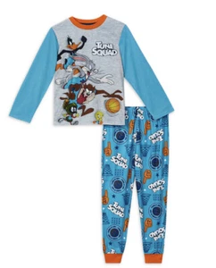 Space Jam Boys Long Sleeve Pajamas Set 2-Pieces Shirt Pants Size M 8 - Picture 1 of 3