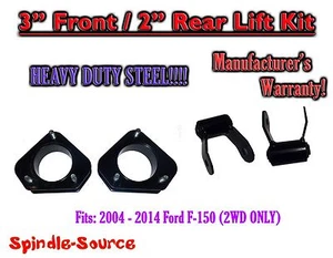 Espaciador de puntales elevador de 3"" + kit de elevación de grilletes de 2"" se adapta a 2004 - 20 Ford F150 - Imagen 1 de 1