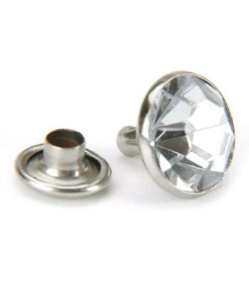 Tandy Leathercraft Synthetic Crystal Rivets 5mm Clear 1366-01 10 Pack - Image 1 of 3