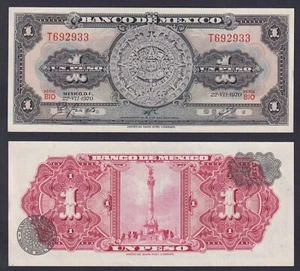 Banknotes Mexico 1 Peso 1970 P 59l Sup / Au - Picture 1 of 1