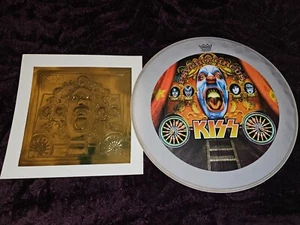 KISS PSYCHO CIRCUS 22" DRUM HEAD + GOLD FOIL ALBUM PRINT! Gene Paul Peter Ace - Picture 1 of 9