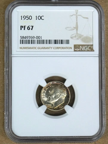1950 PROOF ROOSEVELT DIME NGC PF67 769001 Cover