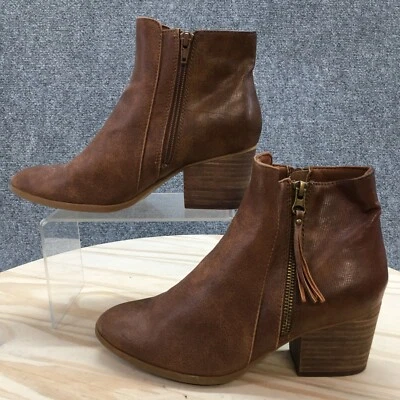 BareTraps 靴子女式 7M Nyomi 踝靴棕色人造皮革休闲流苏 — 第 1/4 张图片