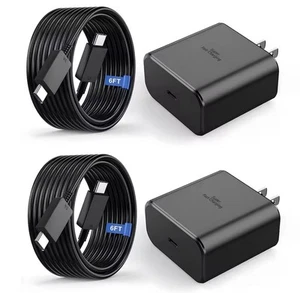 PACK 2 Chargeur Mural Rapide USB-C 25W + Câble 6FT pour Samsung Galaxy S21 S22 S23 S24 - Photo 1 sur 6
