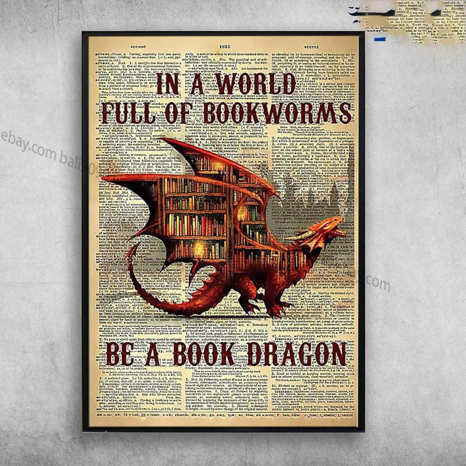 Book Dragon - En un mundo lleno de gusanos de biblioteca, sé un dragón de libros, amante de los libros Foto 1 de 1