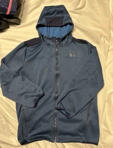 Boys Under Armour Youth XL Loose Fit Cold Gear Zip Up Hoodie Blue - Picture 1 of 6