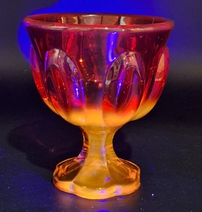 Tarro de caramelo MCM L E Smith vidrio simplicidad llama ámbar años 60 - Imagen 1 de 12