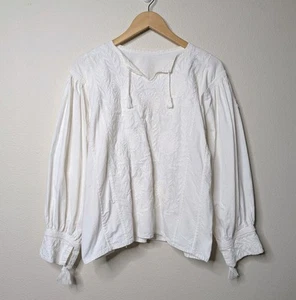 Vintage traditionelles rumänisches Bauern Top Shirt bestickt weiß Baumwolle Gr. M B9 - Bild 1 von 17