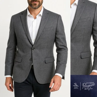 Original Penguin Mens Wool Blend Two-Button Sz 38S Casual Jacket Unconstructed - Image 1 of 4