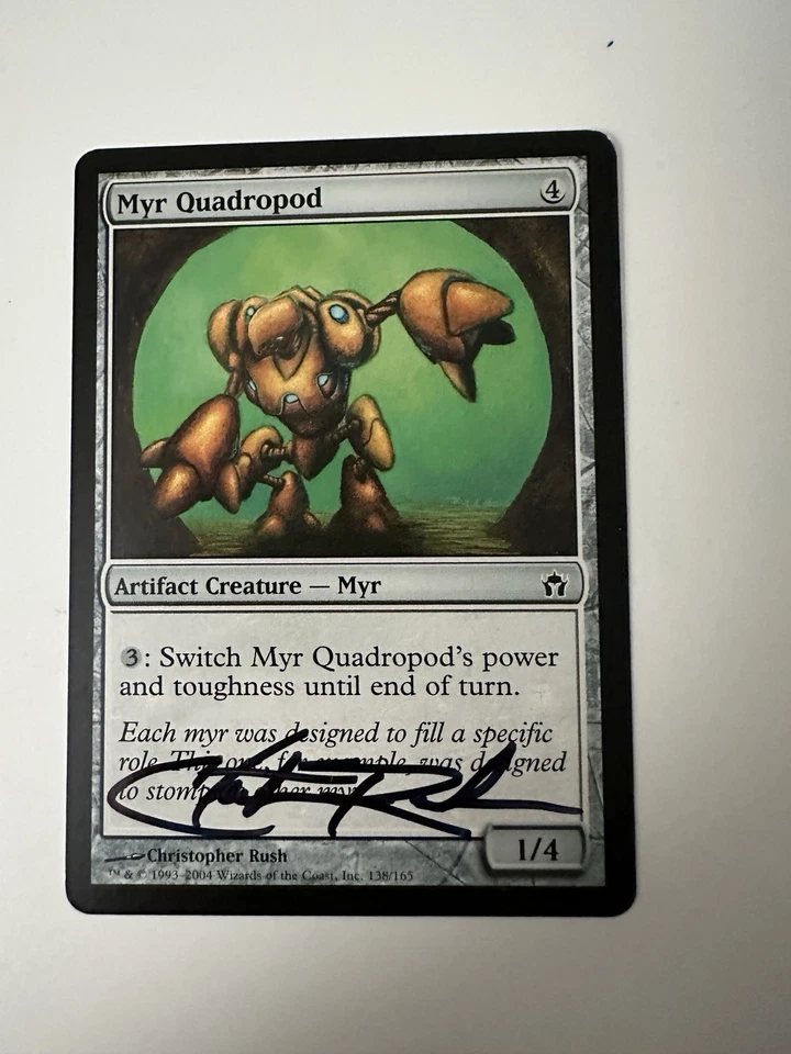 MTG Signed Myr Quadruped Artist Proof From The Christopher Rush Family 5th Dawn - Image 1 of 2