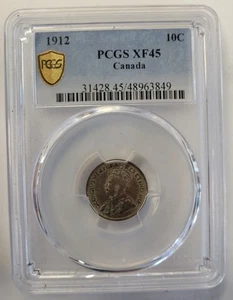 1912 10c Silver. PCGS XF45 Canada. - Picture 1 of 4