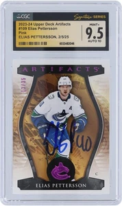 Elias Pettersson Canucks Signed '23-24 Upper Deck Artifacts #109 CGC 9.5/10 Card - Picture 1 of 3