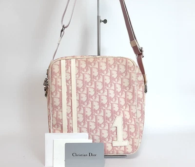 Bolsa de mão Christian Dior número 1 trotter rosa cartões brancos - Imagem 1 de 4